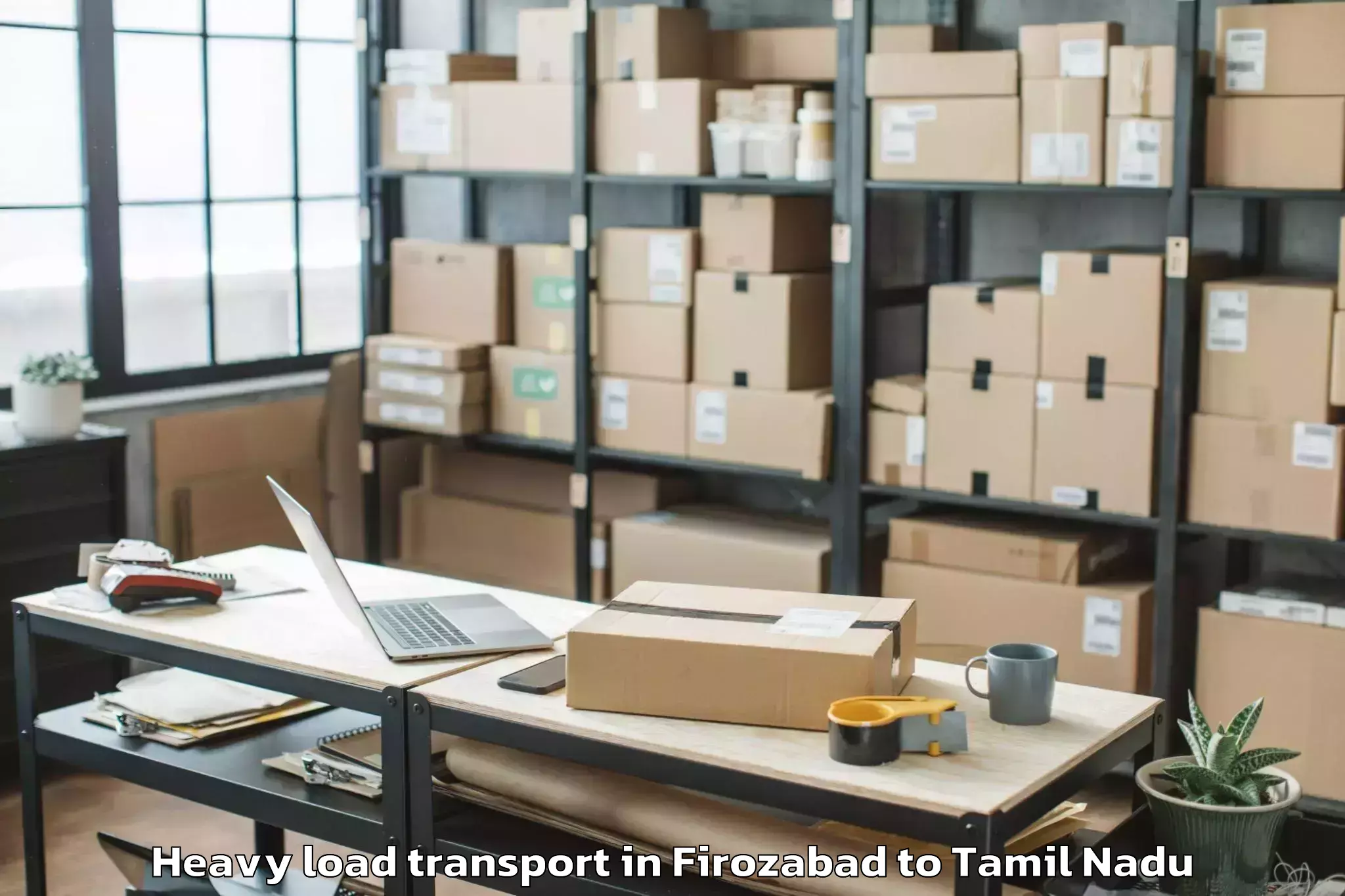 Book Firozabad to Thottiyam Heavy Load Transport Online